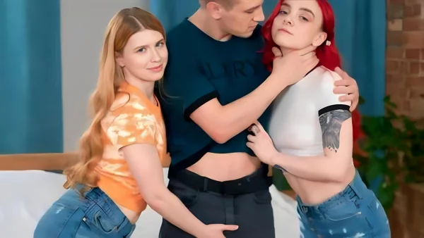 Invited Two Russian Girlfriends To Visit For A Threesome Group Sex